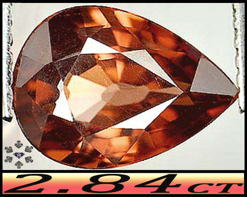 2.84ct Unheated Tanzania Imperial Zircon Pear - VS - Clean Modern Fancy Facet Gemstone
