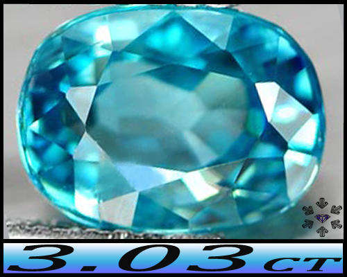 3.03ct Ravishing Top Vivid Blue Zircon Gem - VVS - Cambodian Precision Finished Cushion