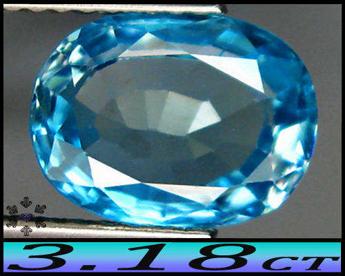 3.18ct Calibrated Ice Blue Cambodian Zircon - SI - Eye Clean Unheated Brilliant Oval