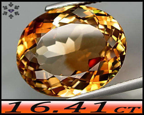 16.41ct Untreated Fancy Brazilian Topaz Gem - VVS - Brilliant Imperial Champagne Oval