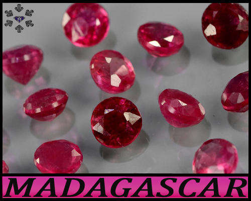 1.01ct Purplish Red Pink Ruby Parcel - SI - Five Natural Mixed Rounds (Gentle Heat)