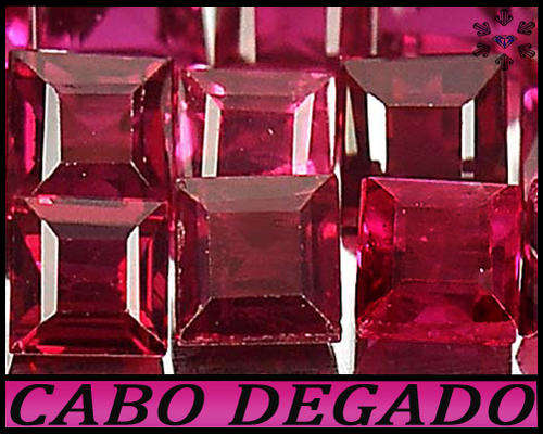 0.56ct Parcel Purplish Red Ruby Gems - VS - Five Step Facet Squares (Gentle Heat)