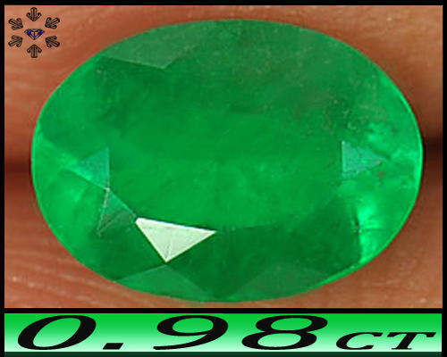 0.98ct Natural Medium Deep Green Emerald - Si - Unheated Columbia Mixed Facet Oval