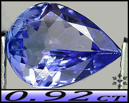 0.92ct Arusha Violetish Blue Tanzanite - VS - Natural Fancy Pear Gemstone