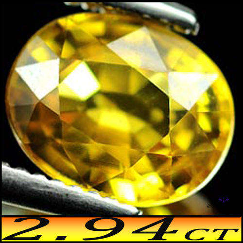 2.94ct Perfectly Polished Natural Sapphire - SI - Gem Orangey Vivid Yellow Thailand Oval