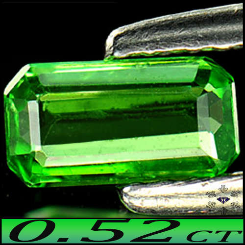 0.52ct Natural Unheated Tsavorite Gem Garnet - VS - Green Clean Tanzania Stepped Octagon