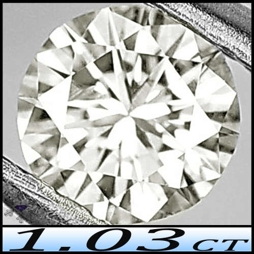 1.03ct Very Light Yellow Ideal Round Diamond (N~I1) - Certified Natural & Unenhanced!