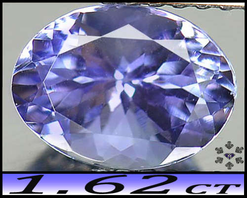 1.62ct Medium Violetish Blue Tanzanite Gem - VVS - Brilliant Fancy Faceted Oval