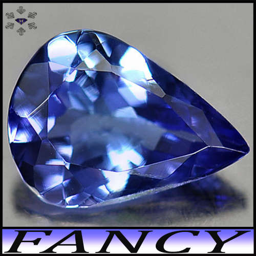 0.80ct Intense Violet Deep Blue Tanzanite Gem - VVS - Precision Modern Fancy Facet Pear