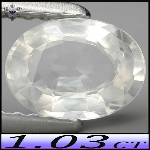 1.03ct Clean Clear White Ceylon Sapphire - VS - Unheated Brilliant Mix-Faceted Oval Gem