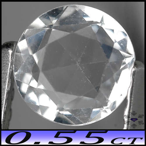 0.55ct Madagascan Gem White Sapphire - VS - Unheated Fancy Rose Faceted Round