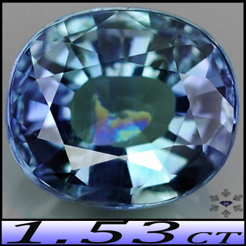 1.53ct Greenish Violet Blue Tanzanite - SI - Perfectly Polished Tanzania Oval Cushion