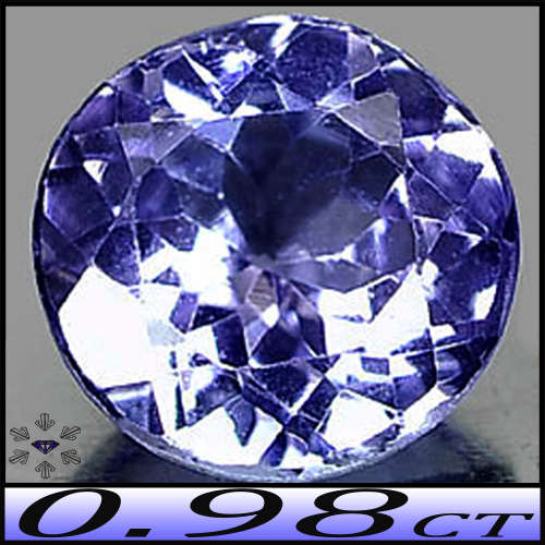 0.98ct Tanzania Violet Blue Tanzanite - VS - Fancy Faceted Round Arusha Gem