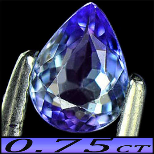 0.75ct Deep Violet Intense Blue Tanzanite Gem - VVS - Precision Modern Fancy Facet Pear
