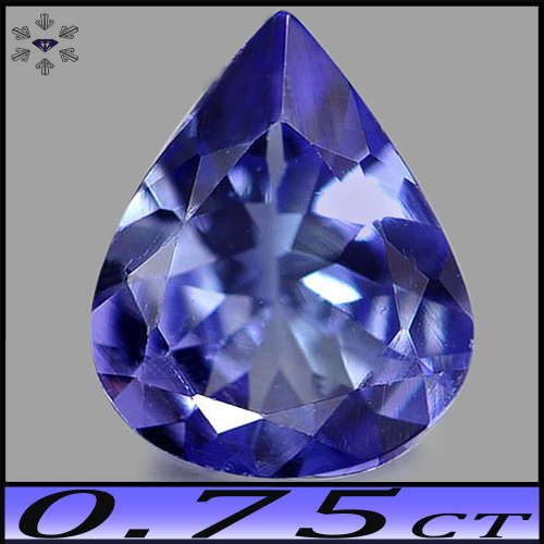 0.75ct Violet Intense Blue Tanzanite - VVS - Natural Modern Facet Pear Gem