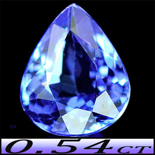 0.54ct Natural Violet Intense Blue Tanzanite - VVS - Tanzania Fancy Faceted Pear Gem