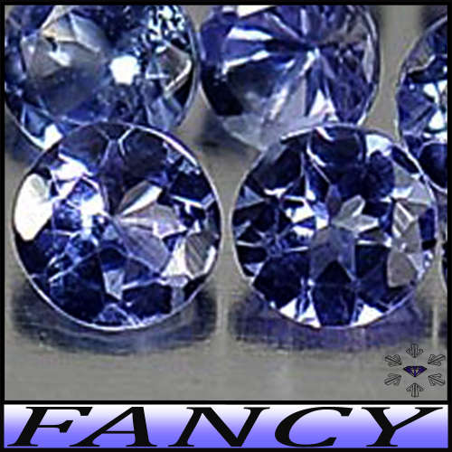 0.40ct Five Violet Intense Blue Tanzanite - VS - Parcel Brilliant Facet Round Gems