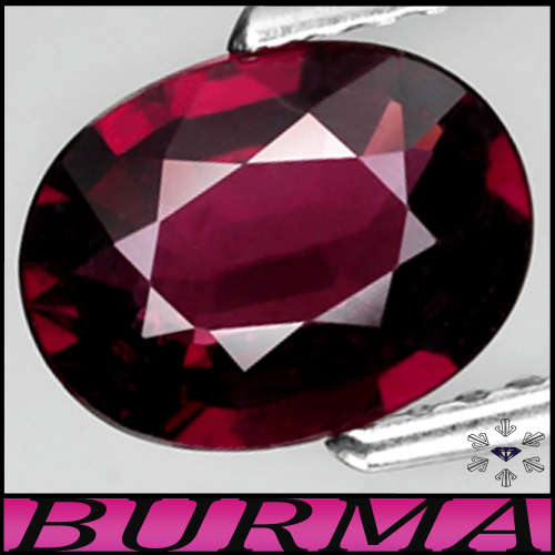 1.27ct Persian Plumb Red Unheated Spinel Gem - VS - Medium Red Very Slightly Brownish Oval