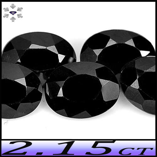 2.15ct Two Matching Opaque Black Spinel - Pair Pristine Polished Thailand Ovals