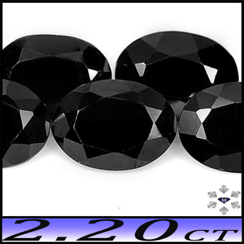 2.20ct Two Thailand Opaque Black Spinel - Matching Pair Pristine Oval Gems
