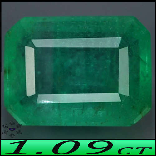 1.09ct Columbian Gem Rich Green Emerald - SI - Natural Unheated Step Faceted Gem