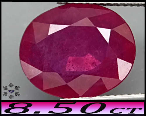 8.50ct Purplish Blood Red Natural Ruby - Cabo Delgado Oval Gem (Lead Glass Treated)