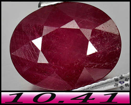 10.41ct Cabo Delgado Purplish Red Ruby - SI - Mozambique Oval (Treated)