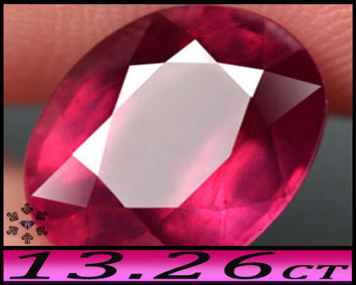13.26ct Natural Gem Purplish Deep Red Ruby - SI - Madagascar Fancy Oval (Minor Filling)
