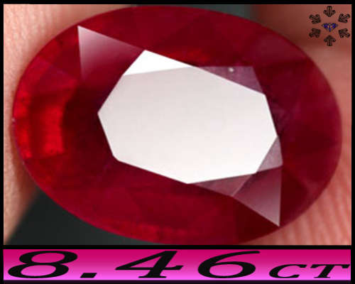 8.46ct Fabulous Natural Madagascar Ruby - SI - Medium Purplish Red Oval (Treated)