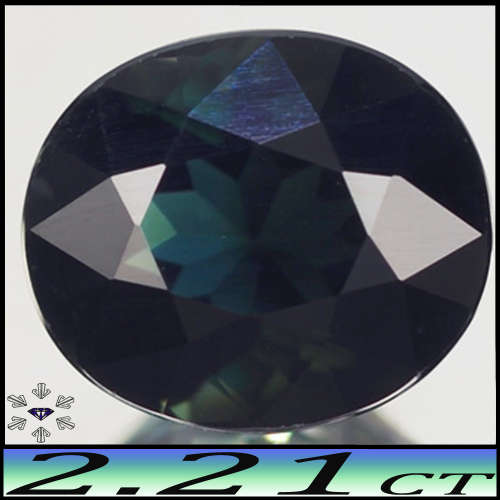 2.21ct Mozambique Indicolite Tourmaline Oval - VVS - Very Strongly Bluish Dark Green Gem