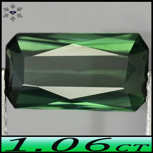1.06ct Untreated Forest Bluish Green Tourmaline - VS - Mozambique Natural Scissor Octagon