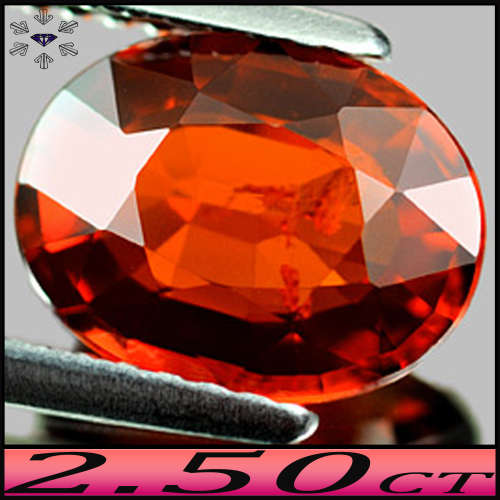 2.50ct Unheated Spessartine Garnet Gem - SI - Nigerian Fancy Deep Orange Oval