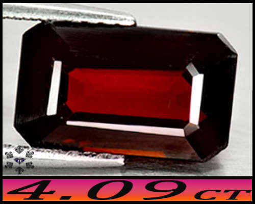 4.09ct Orange Deep Red Spessartine Gem - SI - Natural Namibia Octagon Garnet