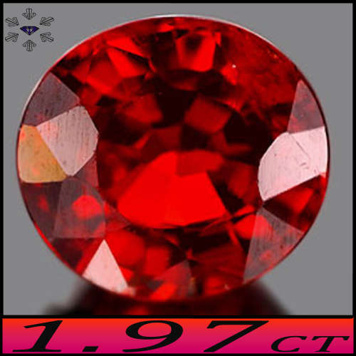 1.97ct Orangish Red Namibia Spessartine - VS - Unheated Natural Oval Gem