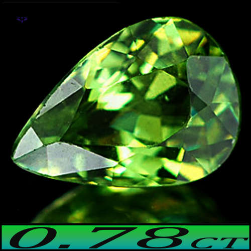 0.78ct Rare Brilliant Demantoid Garnet - VS - Gem Medium Deep Green Pear