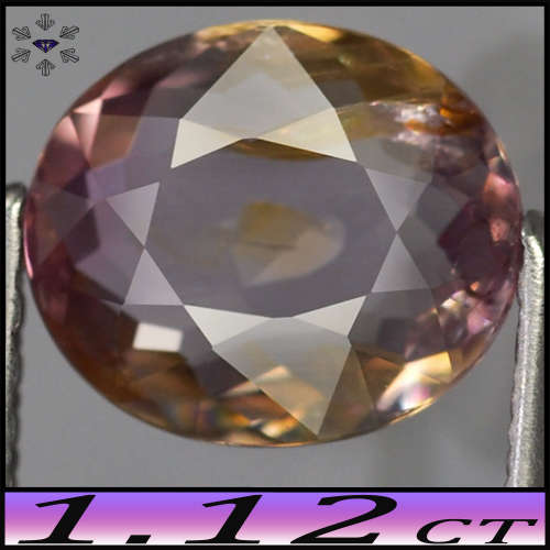 1.12ct Guaranteed Unheated Sri-Lanka Sapphire - SI - Pink-Purple-Yellow Tri-Colour Oval