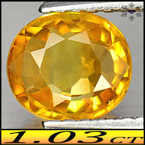 1.03ct Pristine Fancy Natural Sapphire Gem - SI - Orangish Yellow Eye Clean Round (Gentle Heat)