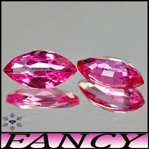 1.01ct Two Matching Vivid Pink Sapphires - VS - Natural Rare Madagascan Marquise Pair (Heated)