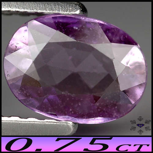 0.75ct Rare Medium Pinkish Deep Purple Sapphire - VVS - Unheated Tanzania Rose Facted Oval