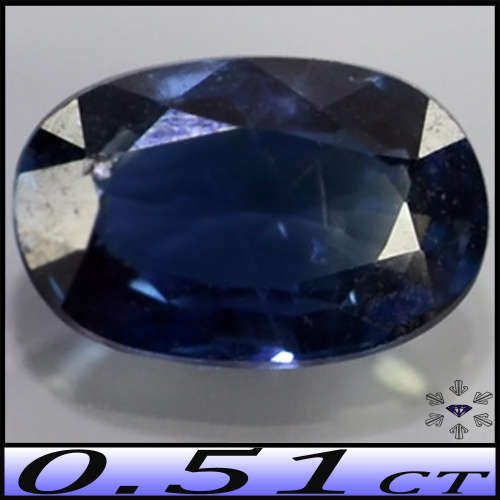0.51ct Medium Deep Blue Sapphire Gem - SI - Natural Thailand Mixed Oval (Heated)