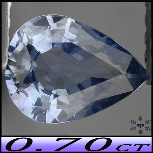 0.70ct Light Blue Ceylon Sapphire Pear - IF - Flawless Natural Gem (Gentle Heat)