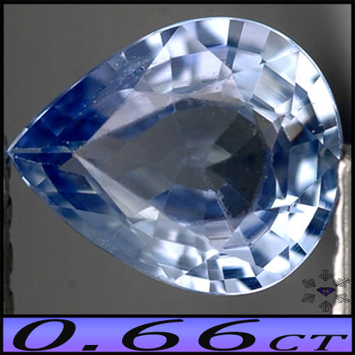 0.66ct Ceylon Light Blue Sapphire Gem - VVS - Modern Multi Facet Pear (Gentle Heat)