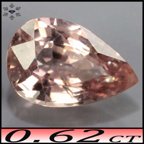 0.62ct Light Orangish Pink Sapphire - SI - Mozambique Modern Mixed Pear (Heated)