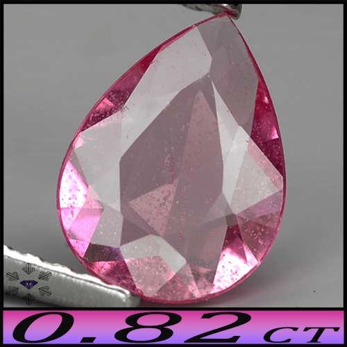 0.82ct Natural Intense Pink Sapphire - VS - Rose Faceted Pear (Gentle Heat)