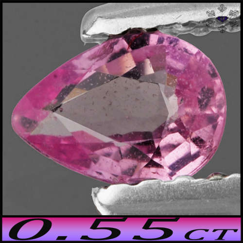 0.55ct Ceylon Medium Deep Pink Sapphire - VS - Brilliant Fancy Faceted Pear
