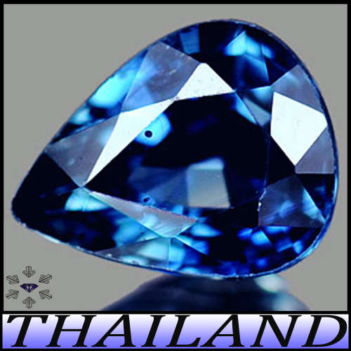 0.58ct Medium Deep Blue Brilliant Sapphire - VS - Fascinating Bankaja Pear (Heated)