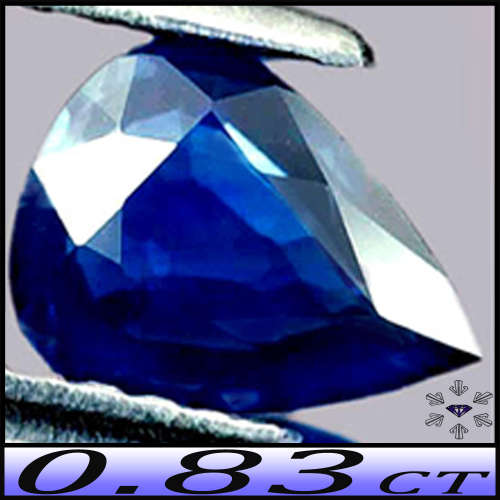 0.83ct Medium Deep Blue Sapphire Gem - SI - Madagascar Modern Pear (Gentle Heat)