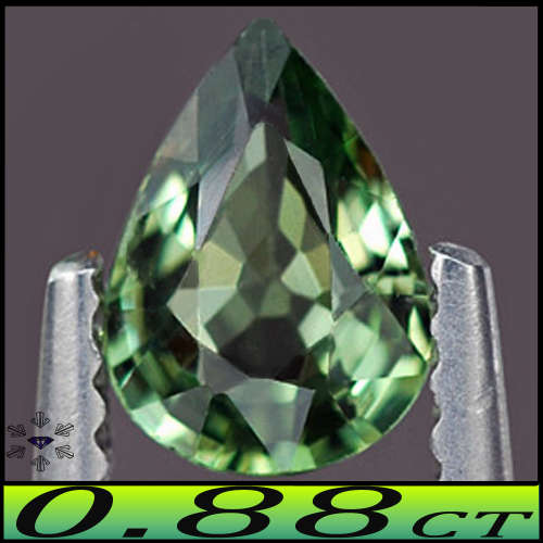 0.88ct Natural Medium Green Songea Sapphire - VS - Tanzanian Modern Faceted Pear (Heated)