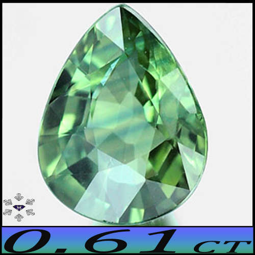 0.61ct Natural Medium Deep Green Sapphire - SI - Tanzanian Modern Mixed Pear (Heated)