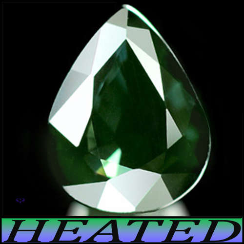 0.77ct Natural Bluish Deep Green Sapphire - VS - Modern Faceted Pear (Gentle Heat)
